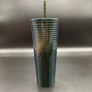 Starbucks Glitter Green Grid Venti 24oz Tumbler